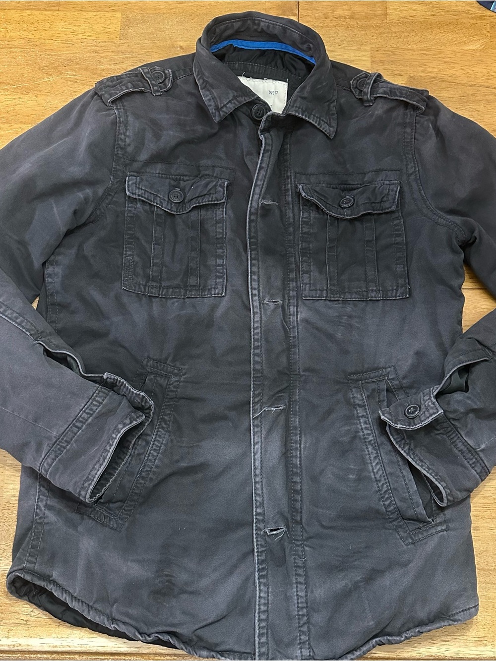 American Eagle Outfitters No.77 Men’s Gray Military Cotton Canvas Full Zip S